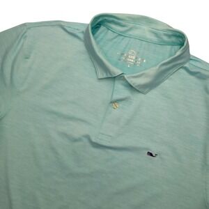 Vineyard Vines Performance Polo Shirt Mens Large Green Stripe Golf Stretch Top